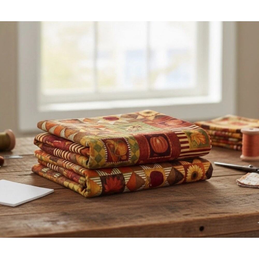 OOP Gorgeous Fall Fabric Vicky Howard David Textiles Sawtooth Star 2 Yards